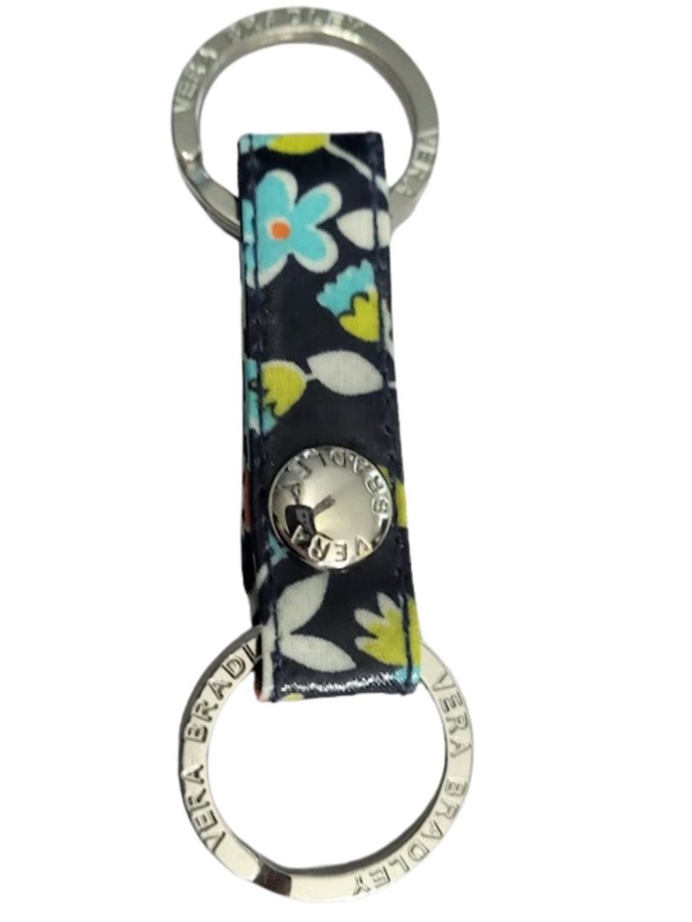 VERA BRADLEY Blue Floral Loop Keychain